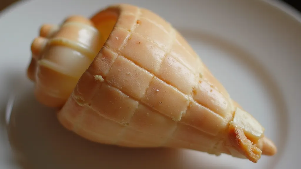 Vintage conch shell with repaired chip