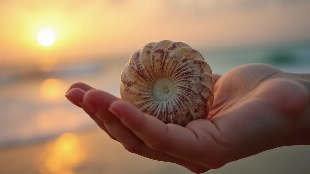 Hammered Nautilus with Sunset