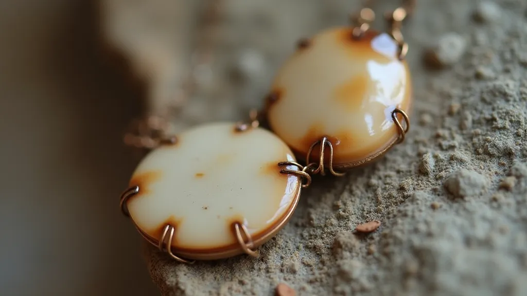 Modern jewelry piece with vintage olive shell