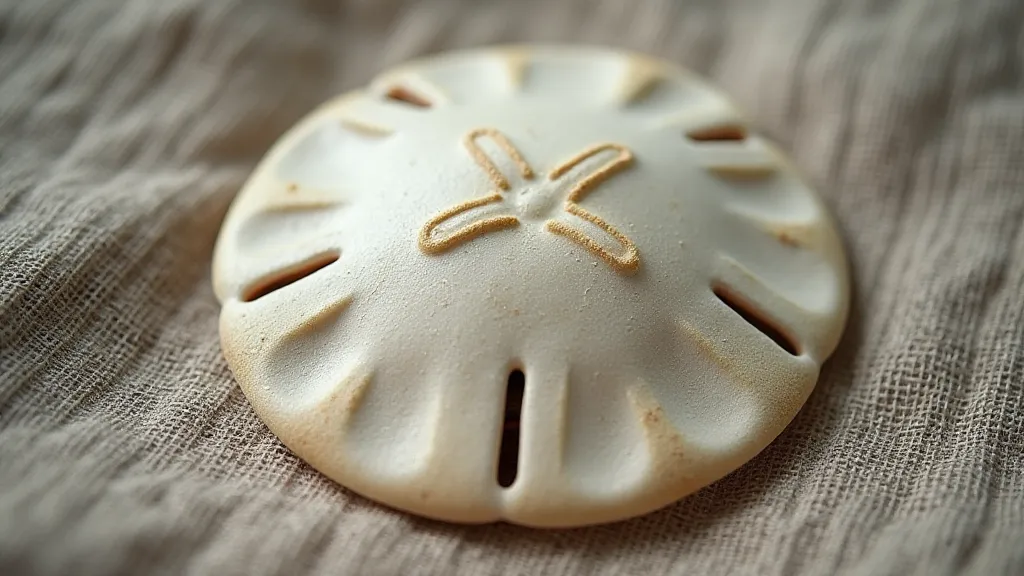 Vintage sand dollar on linen