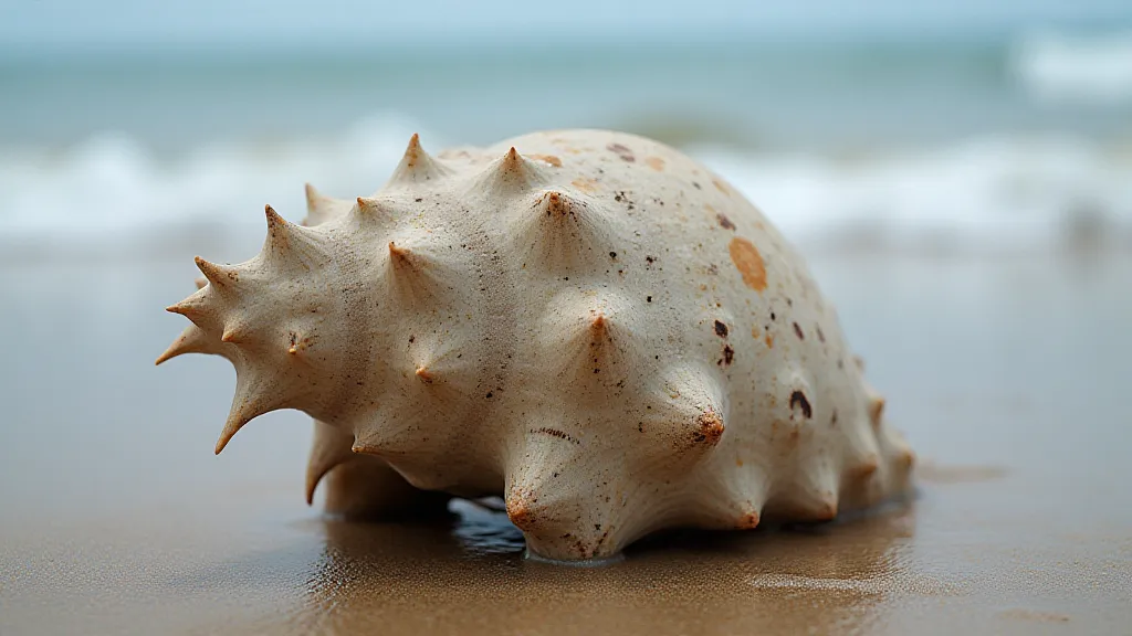 Weathered cockle shell on sand